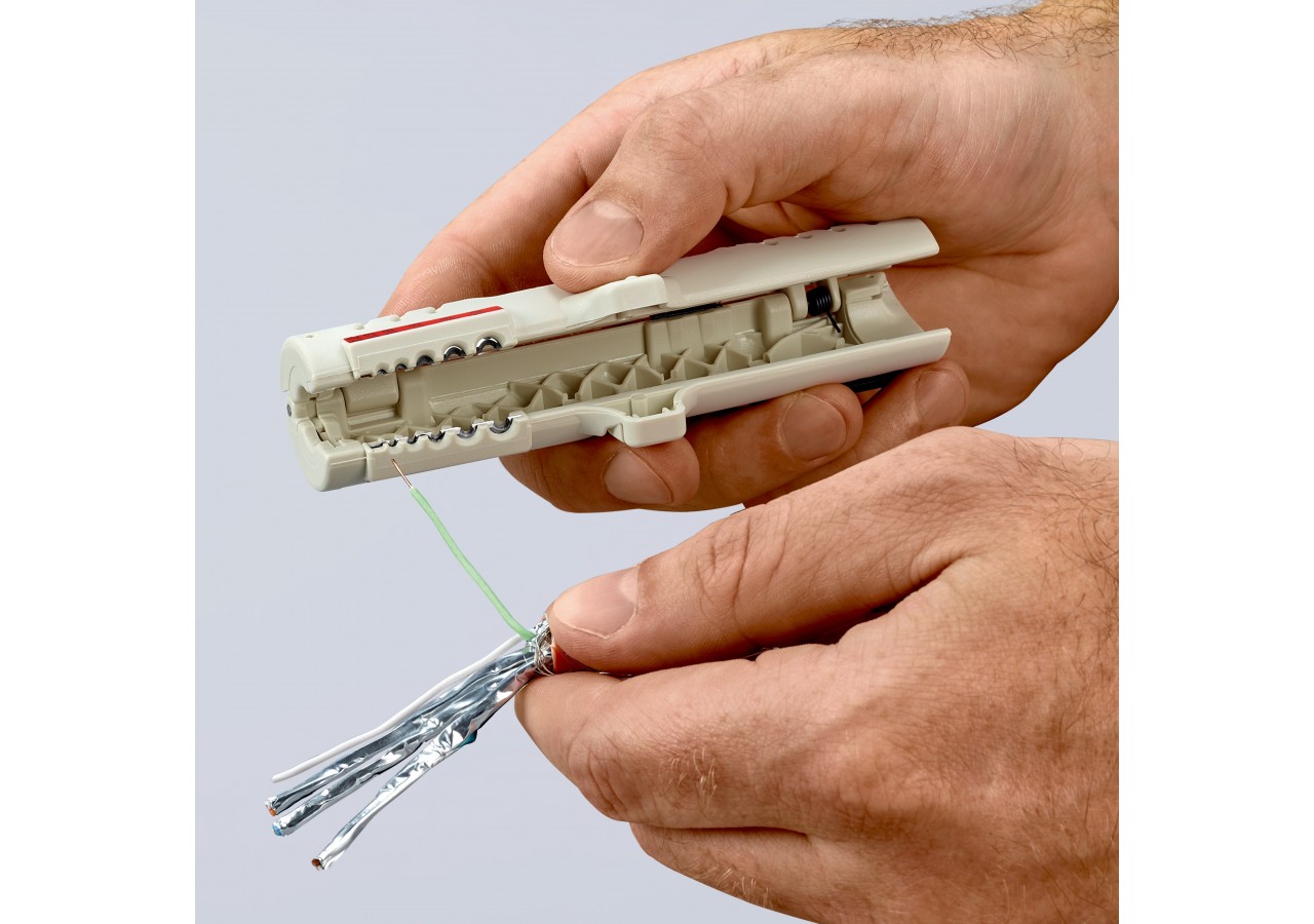 Outil à dégainer pour câbles de données UTP et STP - 125mm - Boitier ABS - SC - Knipex - 1665125SB