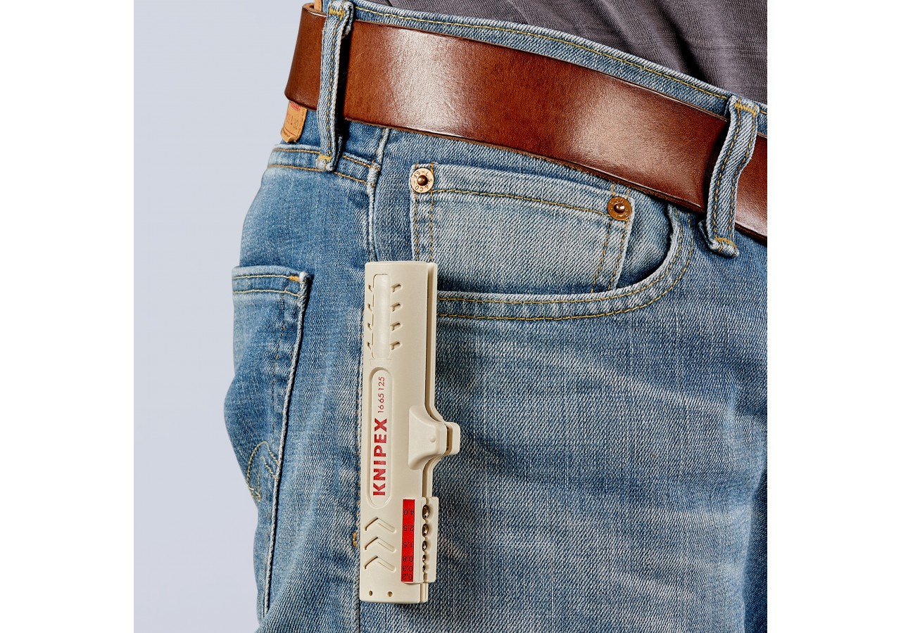 Outil à dégainer pour câbles de données UTP et STP - 125mm - Boitier ABS - SC - Knipex - 1665125SB