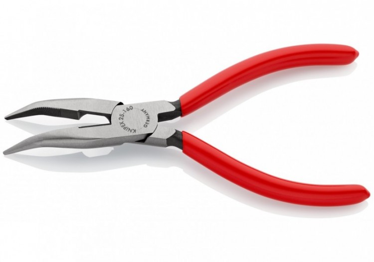 Pince à becs demi-ronds 160mm coudés 40° - Tranchant (61HRC) - Gainage PVC - Knipex - 2521160 2