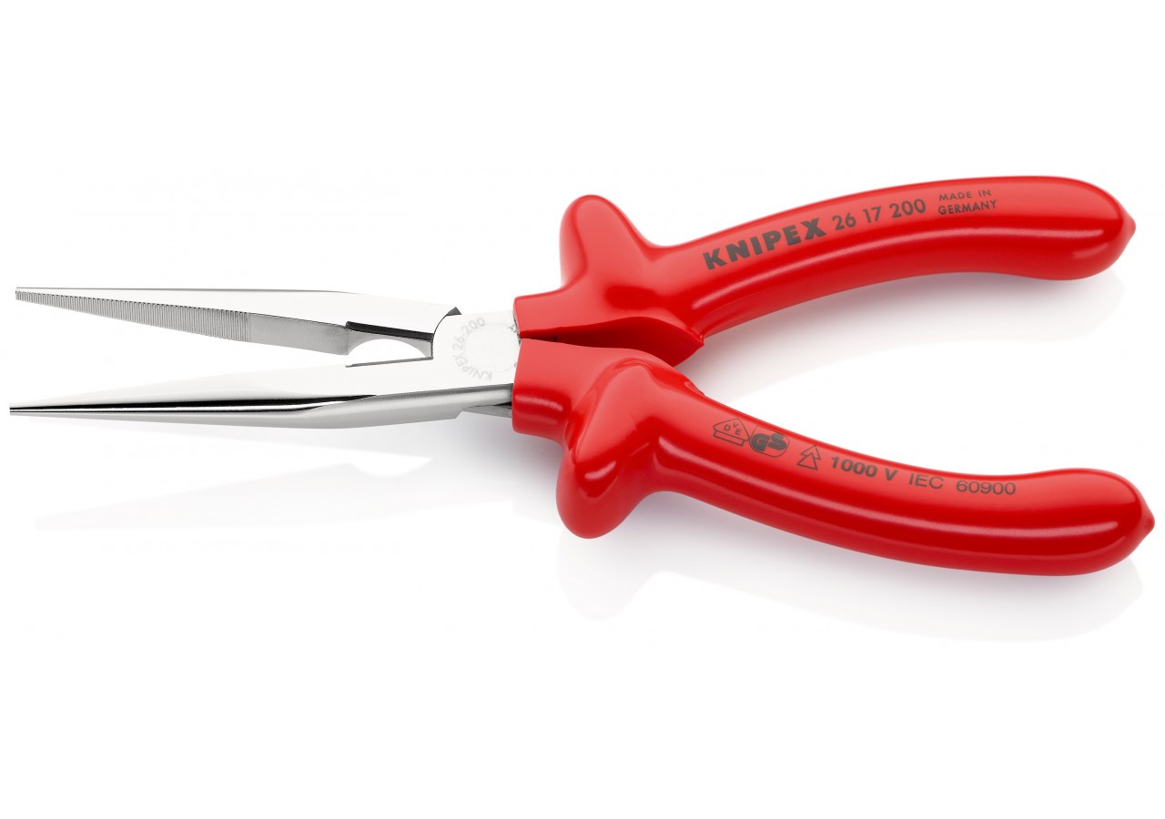 Pince à becs demi-ronds 200mm avec tranchant - Gainage surmoulé -Isolée 1000V - Knipex - 2617200