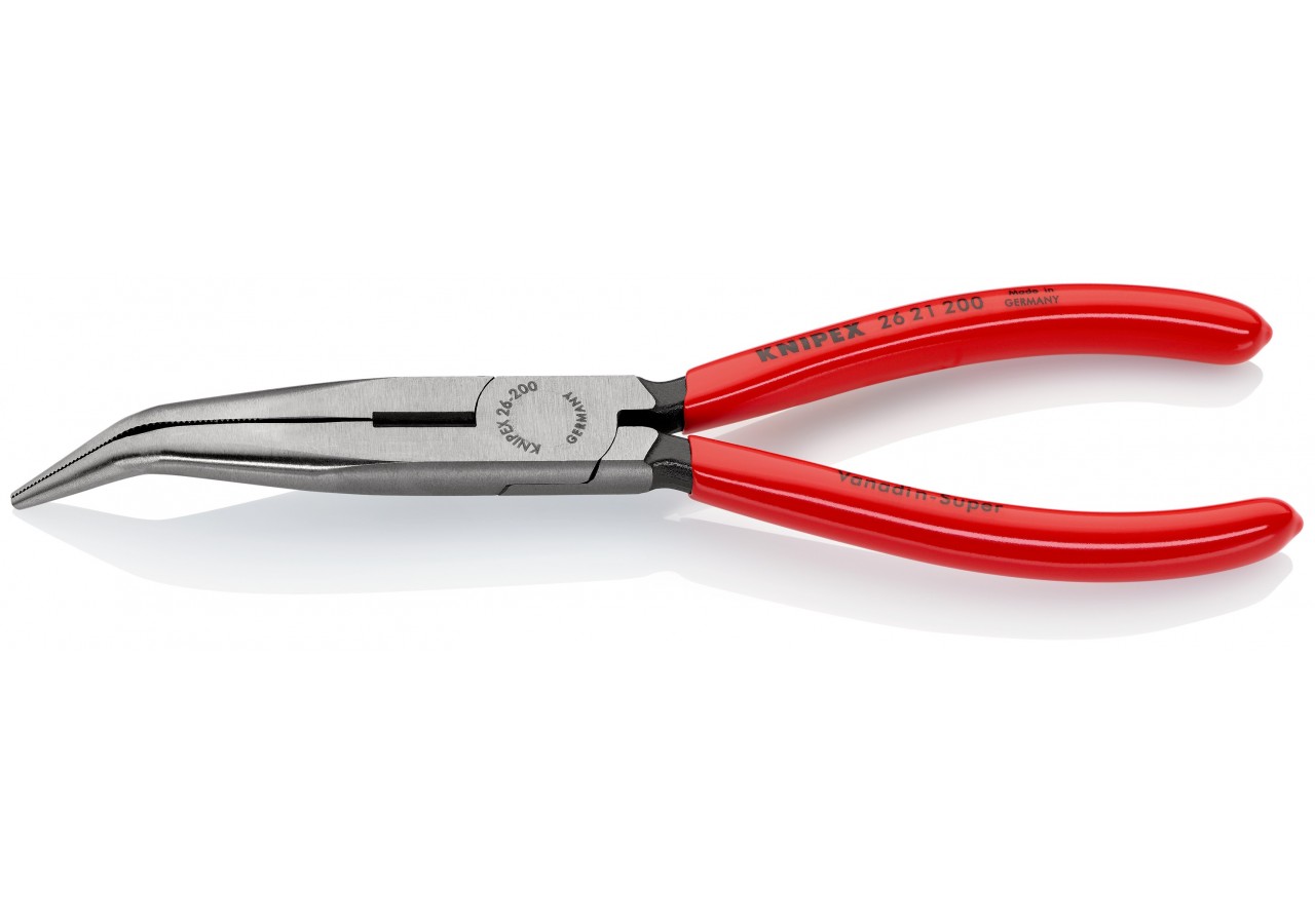 Pince à becs demi-ronds 200mm coudés 40° avec tranchant - Gainage PVC - Knipex - 2621200