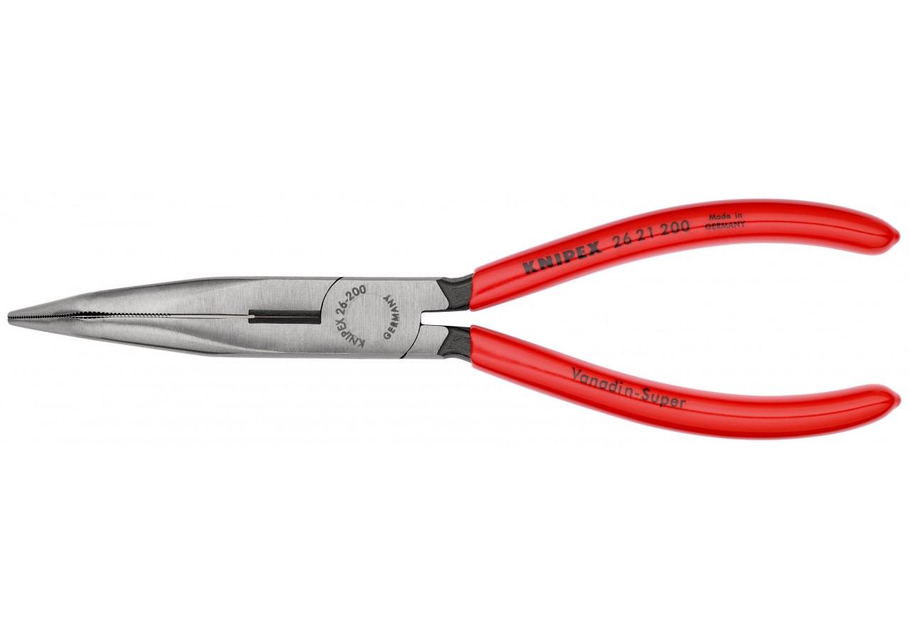 Pince à becs demi-ronds 200mm coudés 40° avec tranchant - Gainage PVC - Knipex - 2621200