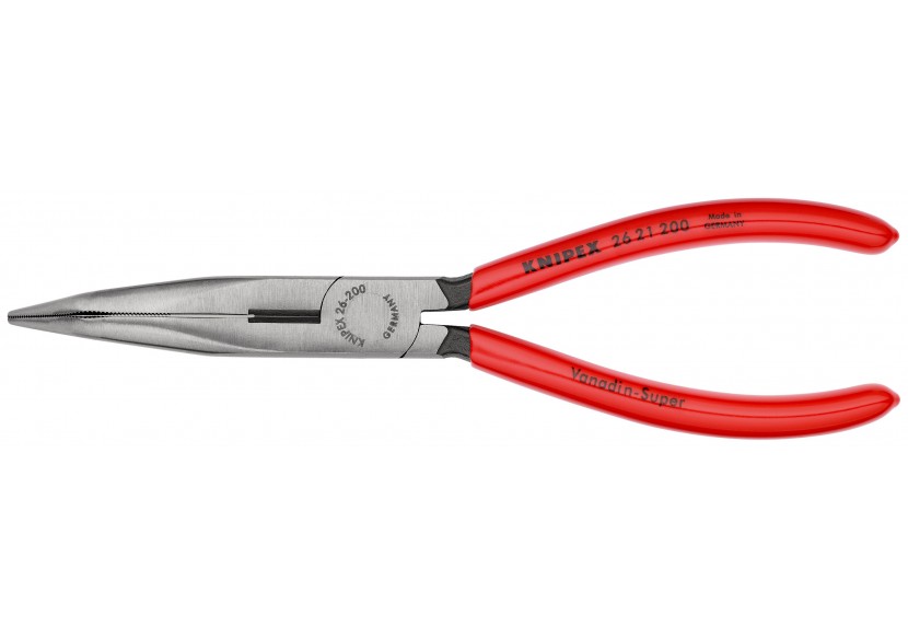 Pince à becs demi-ronds 200mm coudés 40° avec tranchant - Gainage PVC - Knipex - 2621200