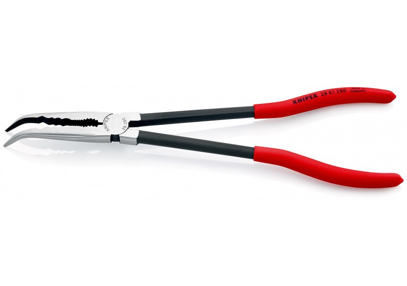 Pince de montage 280mm coudée 45° avec profils transversaux - Gainage PVC - Knipex - 2881280