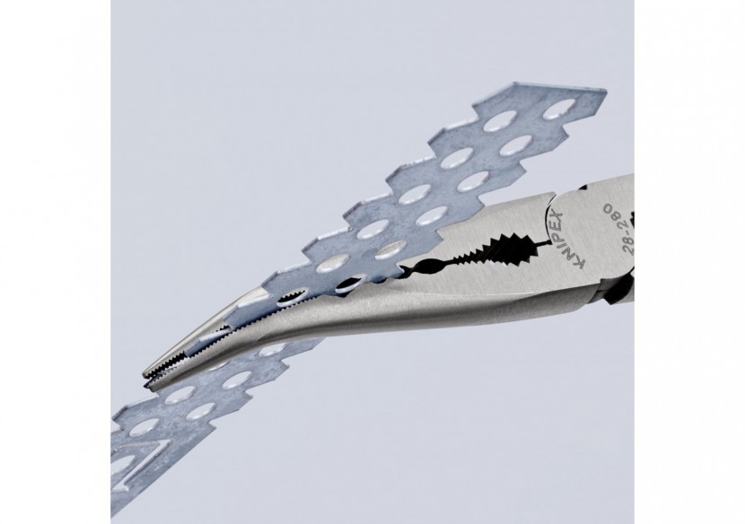 Pince de montage 280mm coudée 45° avec profils transversaux - Gainage PVC - Knipex - 2881280