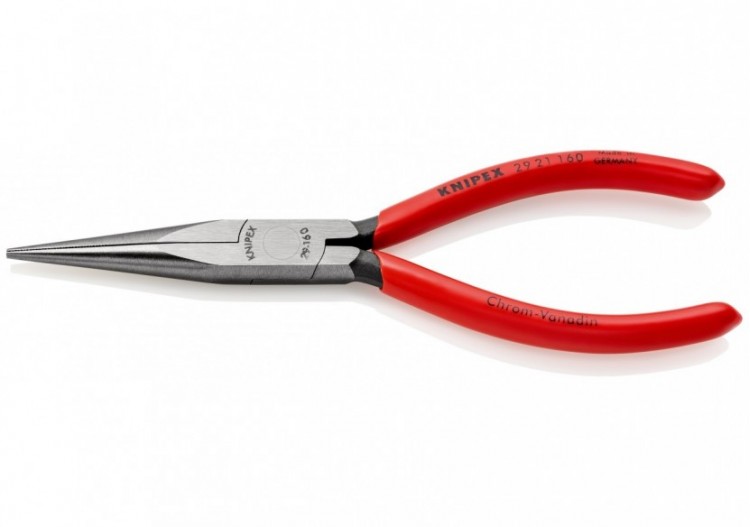 Pince pour téléphone avec becs 1/2 ronds - 160mm - Gainage PVC - Intérieur strié - Knipex - 2921160