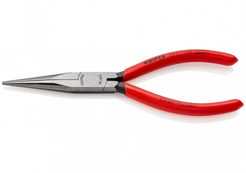 Pince pour téléphone avec becs 1/2 ronds - 160mm - Gainage PVC - Intérieur strié - Knipex - 2921160