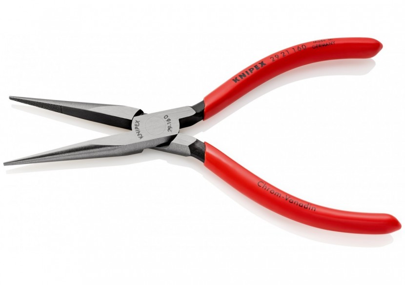 Pince pour téléphone avec becs 1/2 ronds - 160mm - Gainage PVC - Intérieur strié - Knipex - 2921160