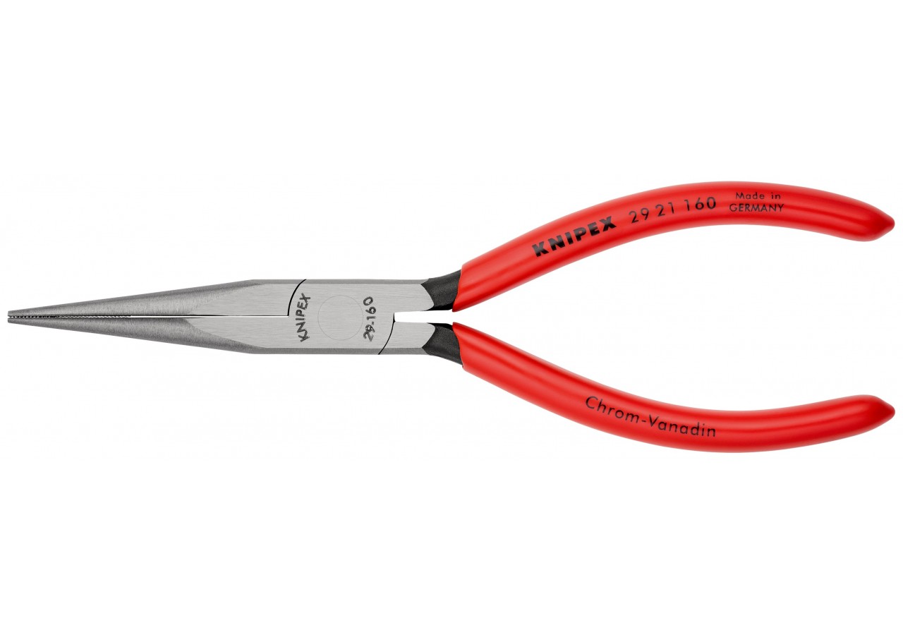 Pince pour téléphone avec becs 1/2 ronds - 160mm - Gainage PVC - Intérieur strié - Knipex - 2921160