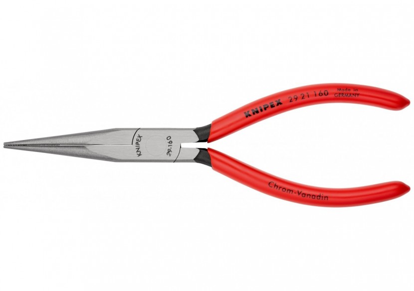 Pince pour téléphone avec becs 1/2 ronds - 160mm - Gainage PVC - Intérieur strié - Knipex - 2921160