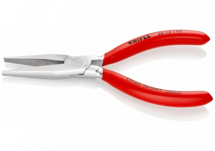 Pince à becs longs avec becs plats 140mm - Gainage PVC - Chromée - Très robuste - Knipex - 3013140 2