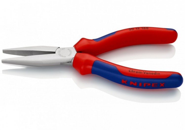 Pince à becs longs avec becs plats 160mm - Bi-matière - Chromée - Très robuste - Knipex - 3015160 2