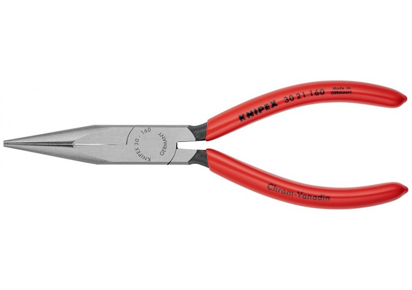 Pince à becs longs avec becs demi-ronds 160mm - Gainage PVC - Tête polie - Knipex - 3021160