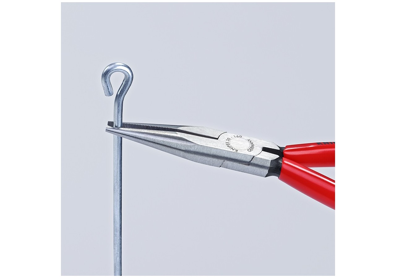 Pince à becs longs avec becs demi-ronds 160mm - Gainage PVC - Tête polie - Knipex - 3021160