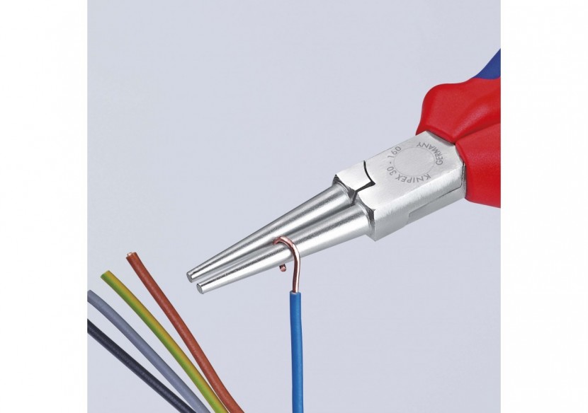 Pince à becs longs ronds 160mm - Gainage bi-matière - Chromée - Knipex - 3035160