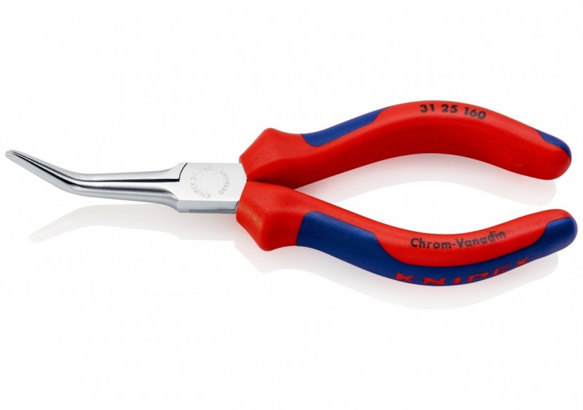 Pince ultrafine de préhension 160mm coudée à 45° - Gainage bi-matière - Chromée - Knipex - 3125160