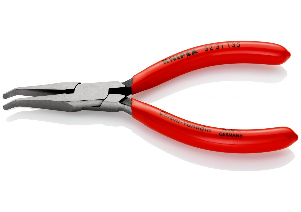 Pince de préhension ou d'ajustage - Becs plats coudés 40° - 135mm - Gainage PVC - Knipex - 3231135