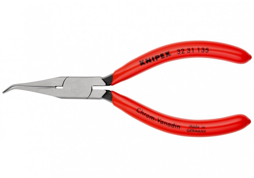 Pince de préhension ou d'ajustage - Becs plats coudés 40° - 135mm - Gainage PVC - Knipex - 3231135