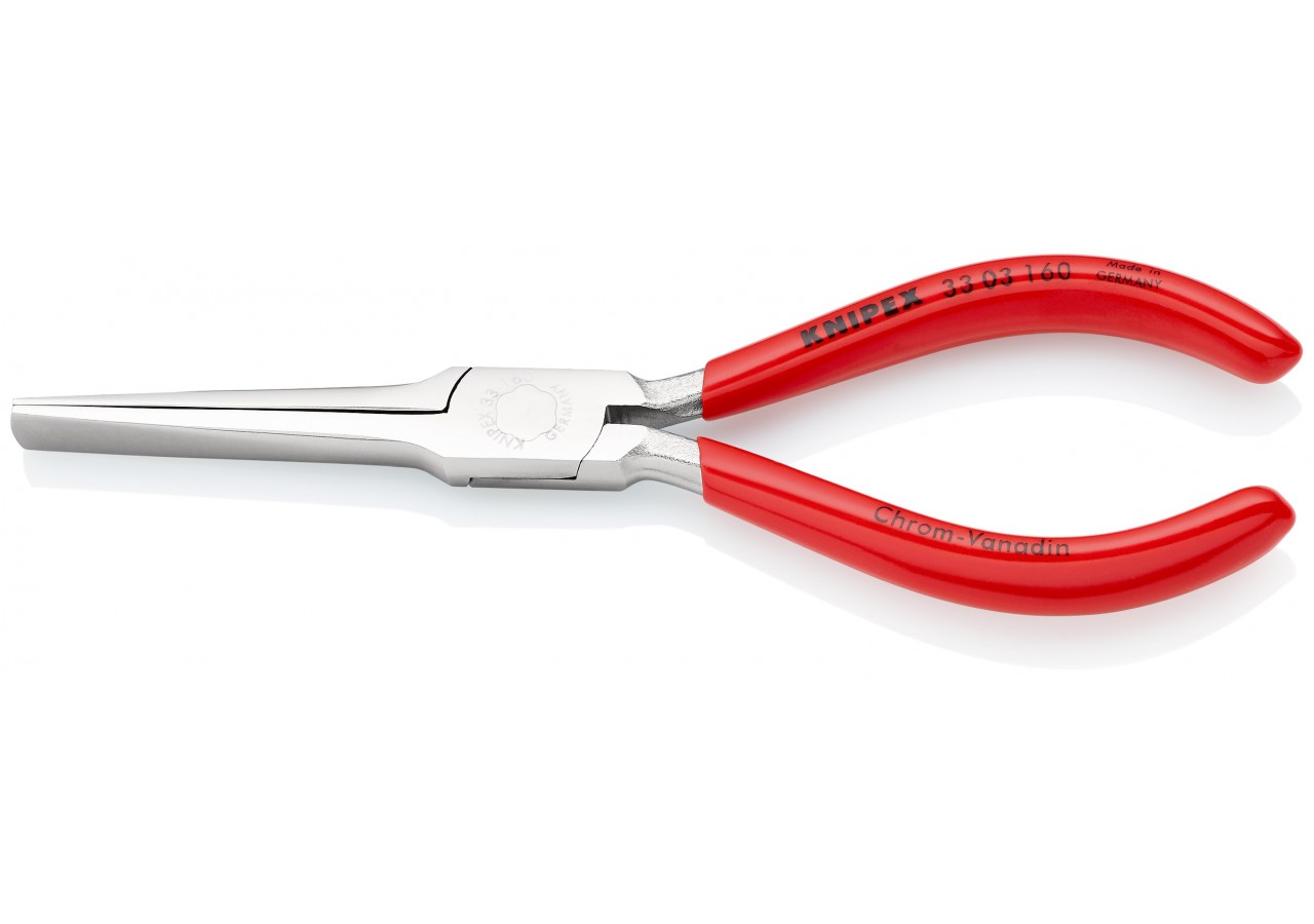 Pince de tisserand - 160mm - Becs plats à pointes effilées - Gainage PVC Chromée - Knipex - 3303160