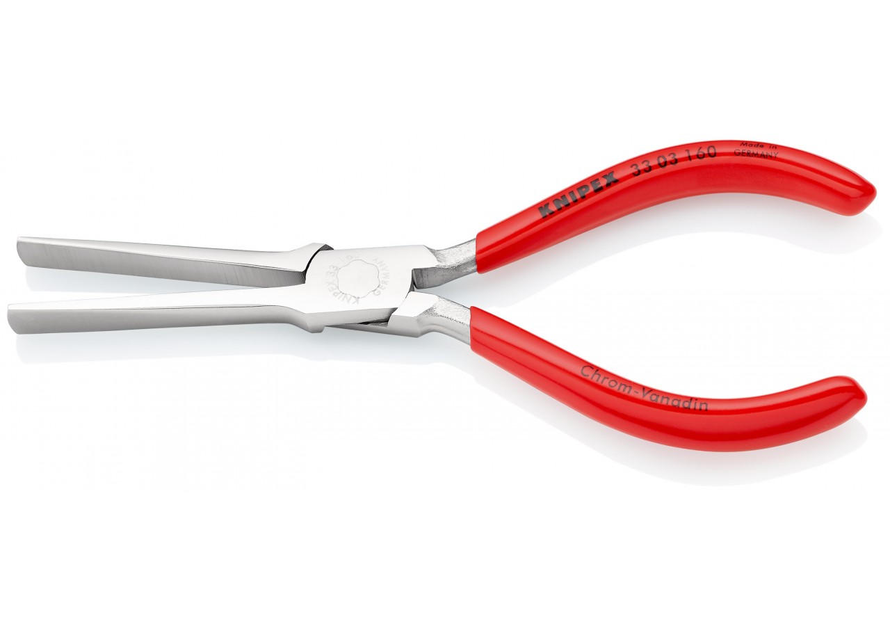 Pince de tisserand - 160mm - Becs plats à pointes effilées - Gainage PVC Chromée - Knipex - 3303160
