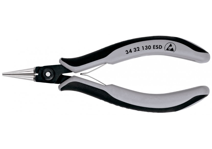 Pince de préhension de précision - Becs ronds - 130mm - Gainage bi-matière ESD - Knipex - 3432130ESD