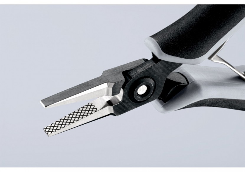 Pince de préhension de précision - Becs plats striés - 130mm - Bi-matière ESD - Knipex - 3442130ESD