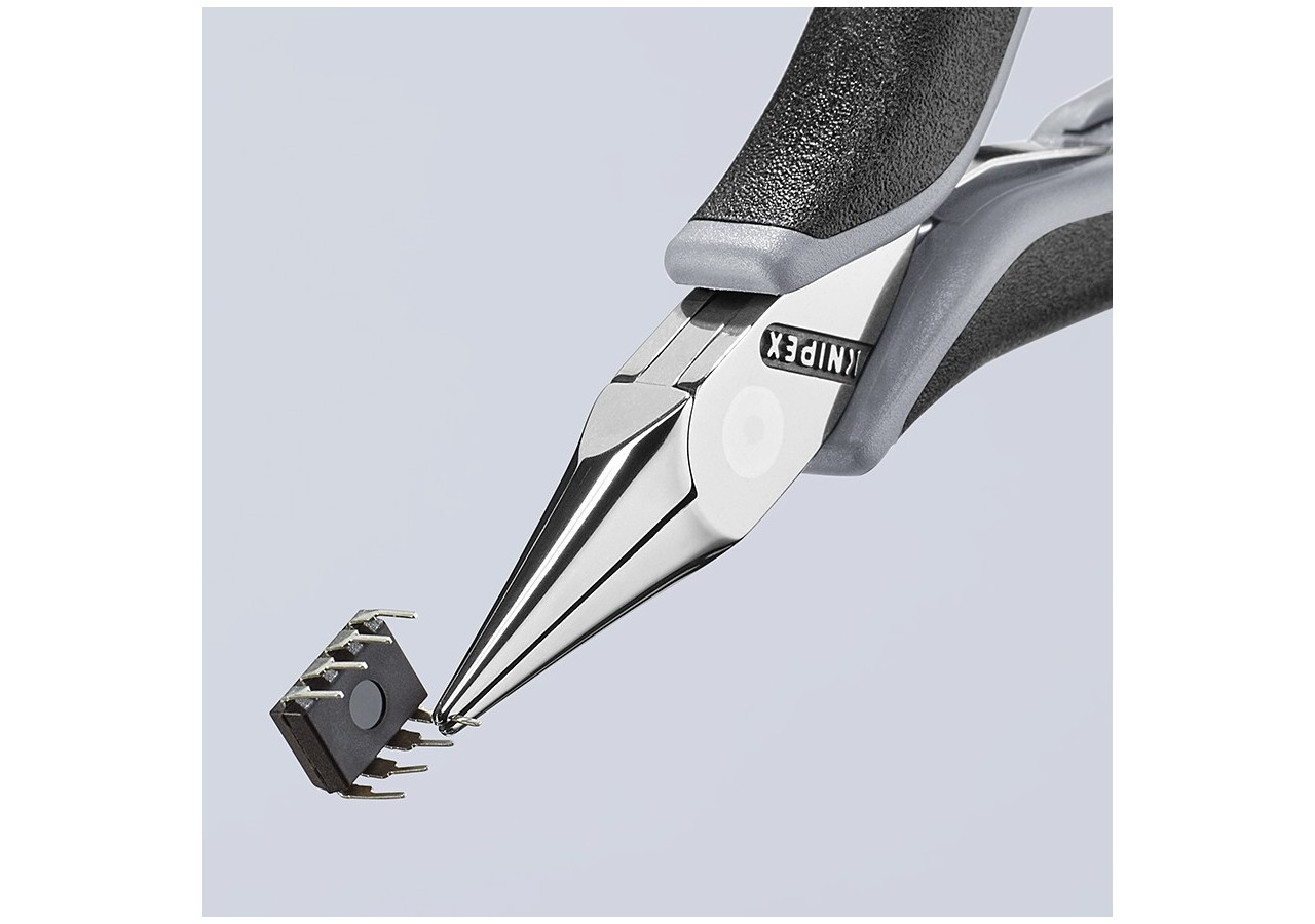 Pince de préhension - Becs demi-ronds lisses - 115mm Bi-matière ESD Polie miroir - Knipex - 3522115ESD