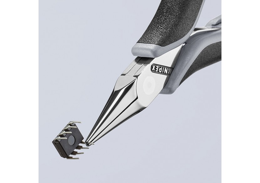 Pince de préhension - Becs demi-ronds lisses - 115mm Bi-matière ESD Polie miroir - Knipex - 3522115ESD