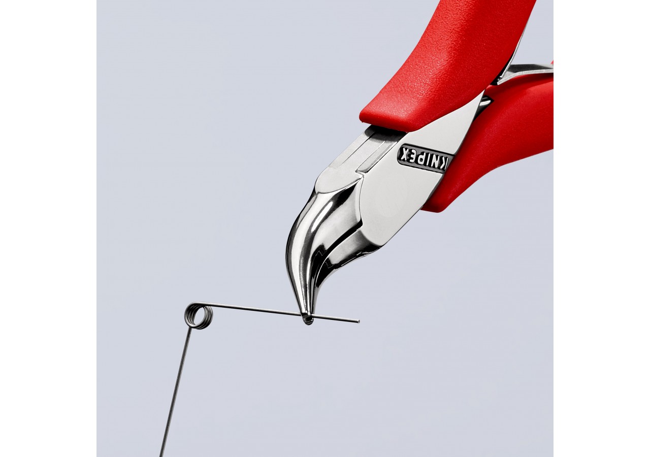 Pince de préhension - Becs plats lisses 45° - 115mm - Gainage PVC - Polie miroir - Knipex - 3541115