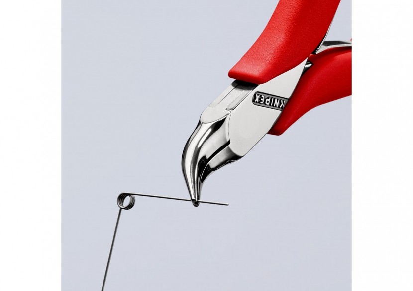 Pince de préhension - Becs plats lisses 45° - 115mm - Gainage PVC - Polie miroir - Knipex - 3541115