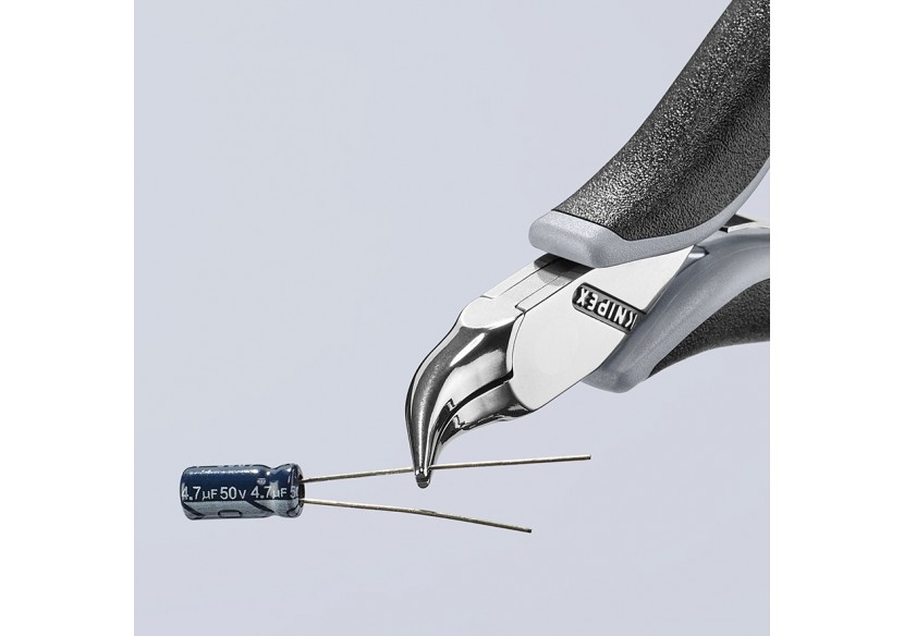 Pince de préhension - Becs plats lisses 45° - 115mm Bi-matière ESD Polie miroir - Knipex - 3542115ESD