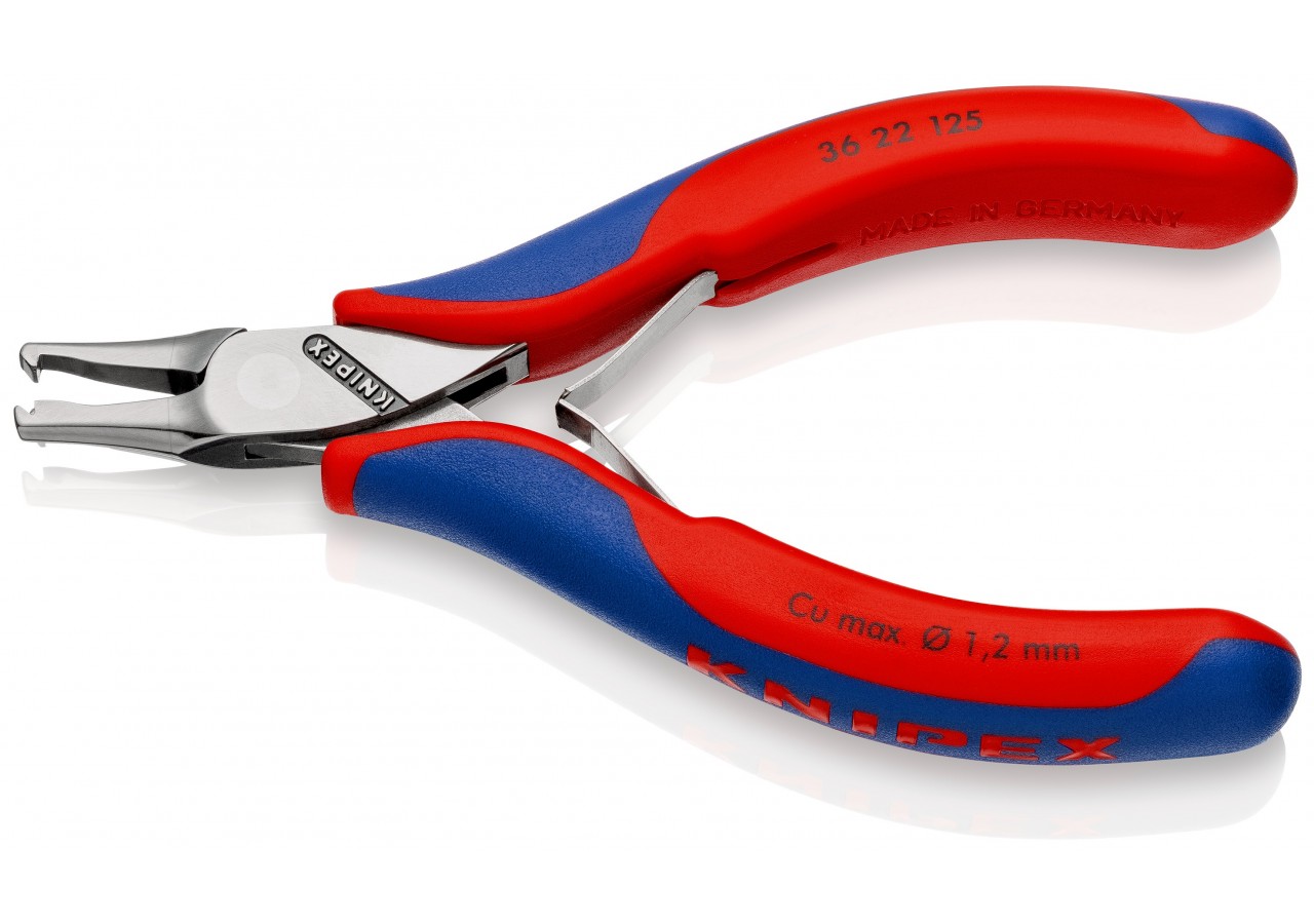 Pince de montage pour l'électronique - 125mm - Bi-matière - Coupe fixe à 1,6mm - Knipex - 3622125