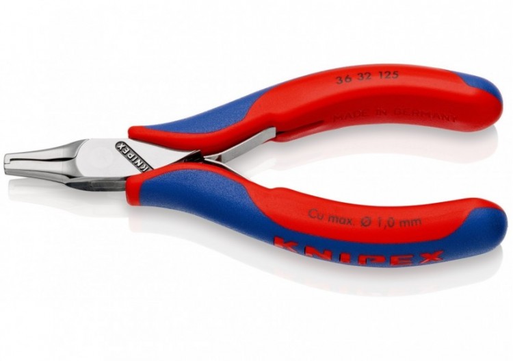 Pince de montage pour l'électronique 125mm Bi-matière Ecrase / coupe fixe 1,6mm - Knipex - 3632125