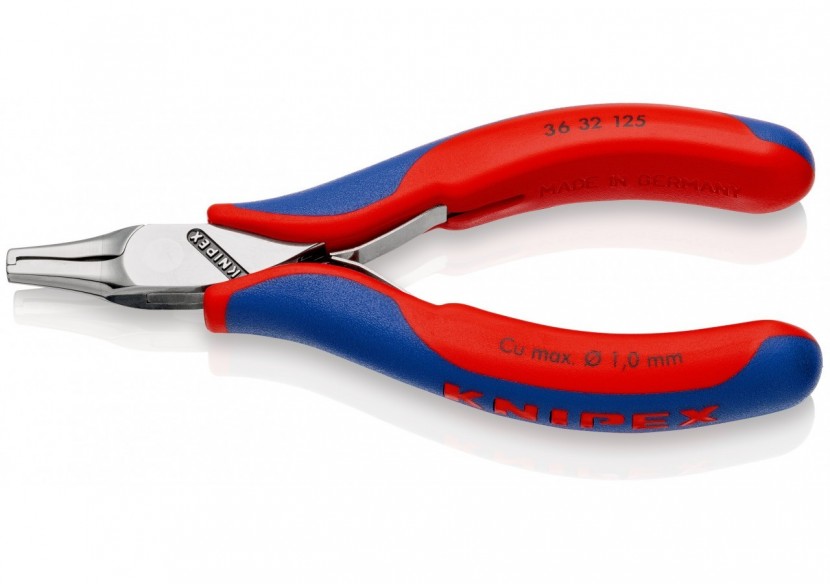 Pince de montage pour l'électronique 125mm Bi-matière Ecrase / coupe fixe 1,6mm - Knipex - 3632125
