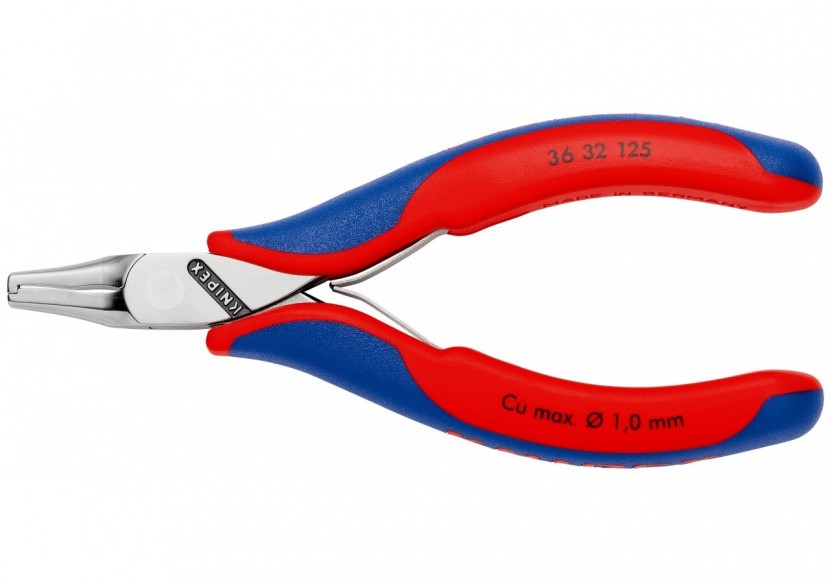 Pince de montage pour l'électronique 125mm Bi-matière Ecrase / coupe fixe 1,6mm - Knipex - 3632125