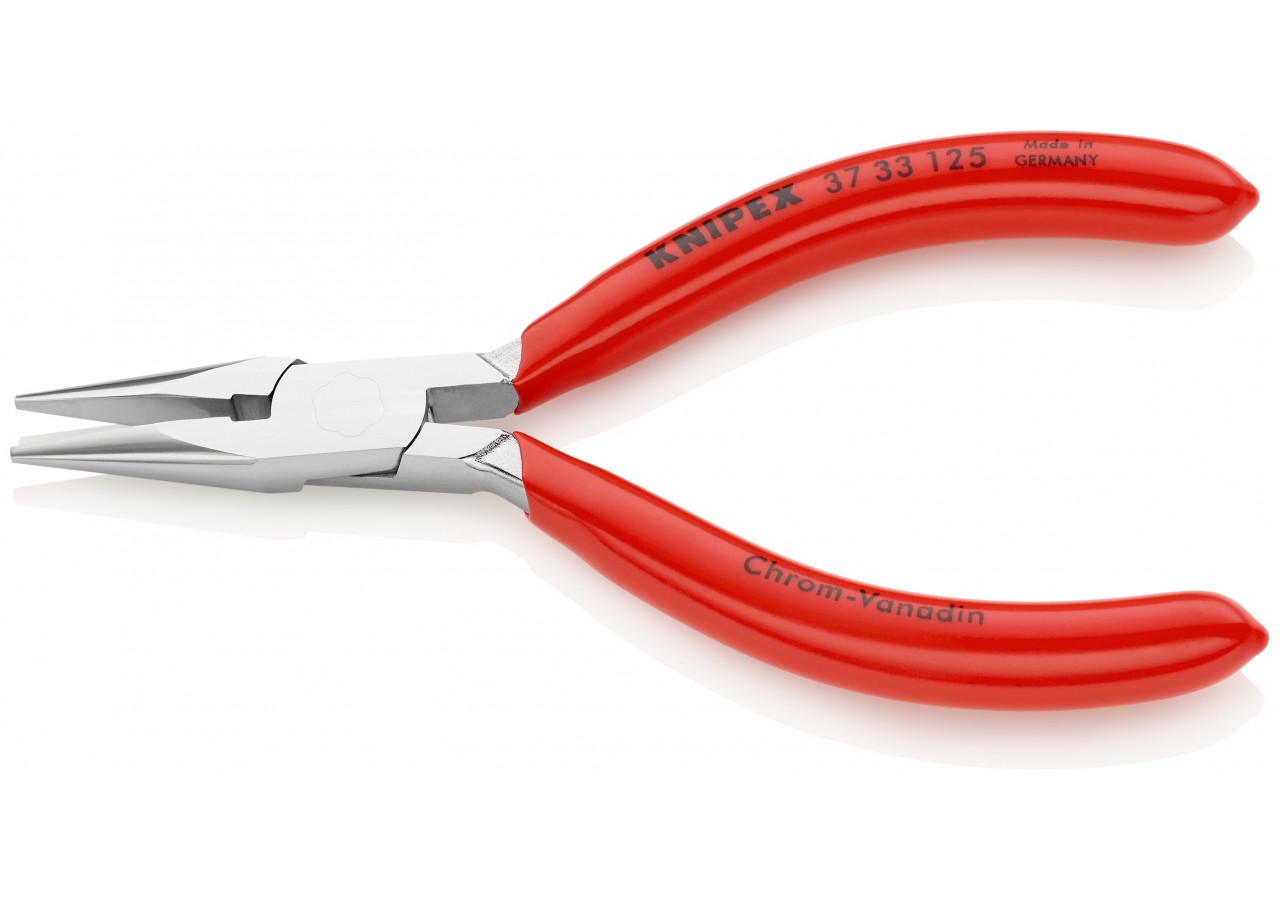 Pince de préhension de précision Becs demi-ronds - 125mm - Gainage PVC - Chromée - Knipex - 3733125