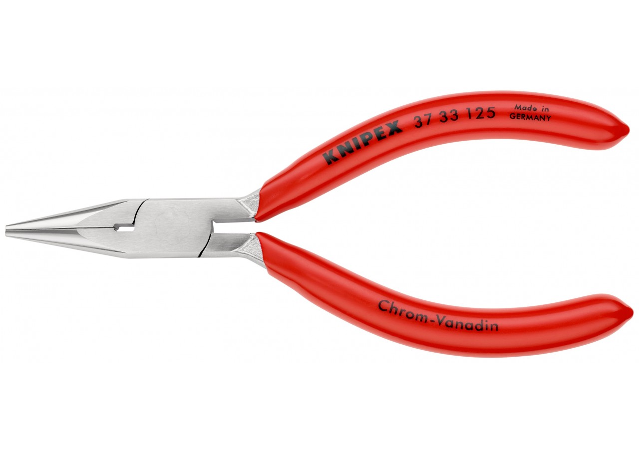 Pince de préhension de précision Becs demi-ronds - 125mm - Gainage PVC - Chromée - Knipex - 3733125