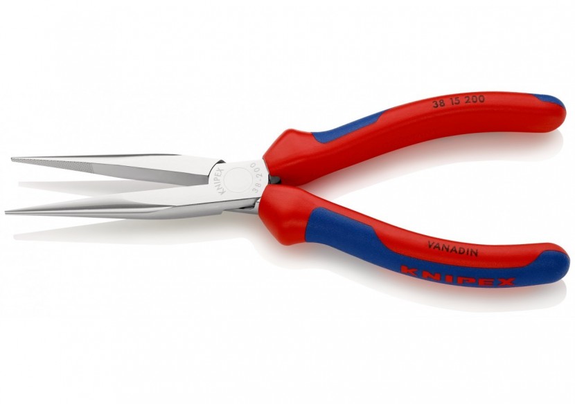 Pince de mécanicien 200mm - Becs demi-ronds striés - Gaines bi-matière - Chromée - Knipex - 3815200 Pince de mécanicien 200mm - Becs demi-ronds striés - Gaines bi-matière - Chromée - Knipex - 3815200