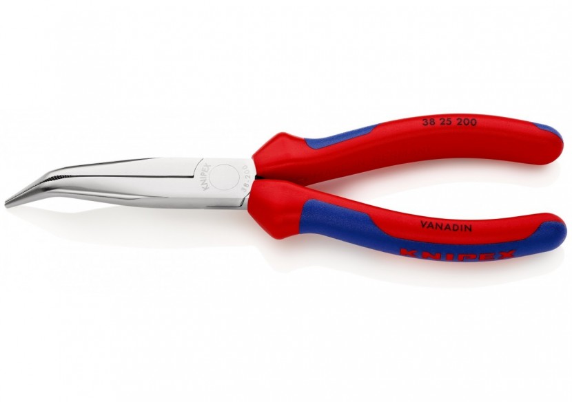 Pince de mécanicien 200mm - Becs demi-ronds striés coudés 40° Bi-matière Chromée - Knipex - 3825200 Pince de mécanicien 200mm - Becs demi-ronds striés coudés 40° Bi-matière Chromée - Knipex - 3825200