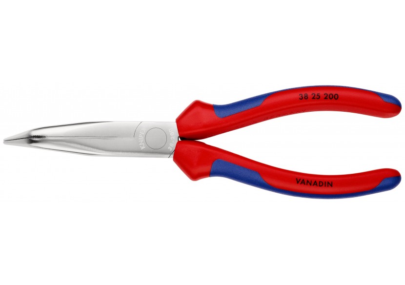 Pince de mécanicien 200mm - Becs demi-ronds striés coudés 40° Bi-matière Chromée - Knipex - 3825200 Pince de mécanicien 200mm - Becs demi-ronds striés coudés 40° Bi-matière Chromée - Knipex - 3825200