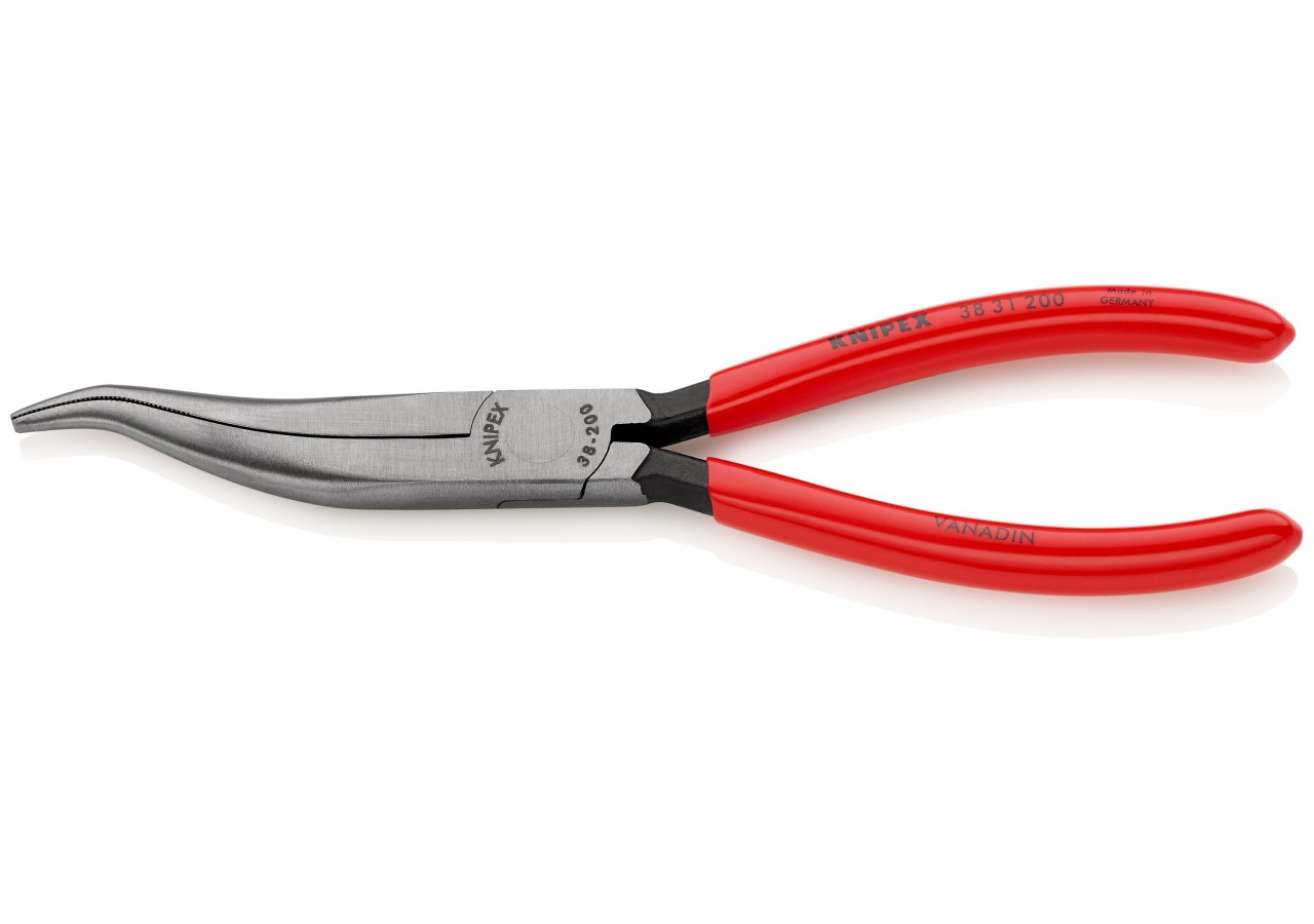 Pince de mécanicien 200mm - Becs demi-ronds décalés striés - Gainage PVC - Knipex - 3831200