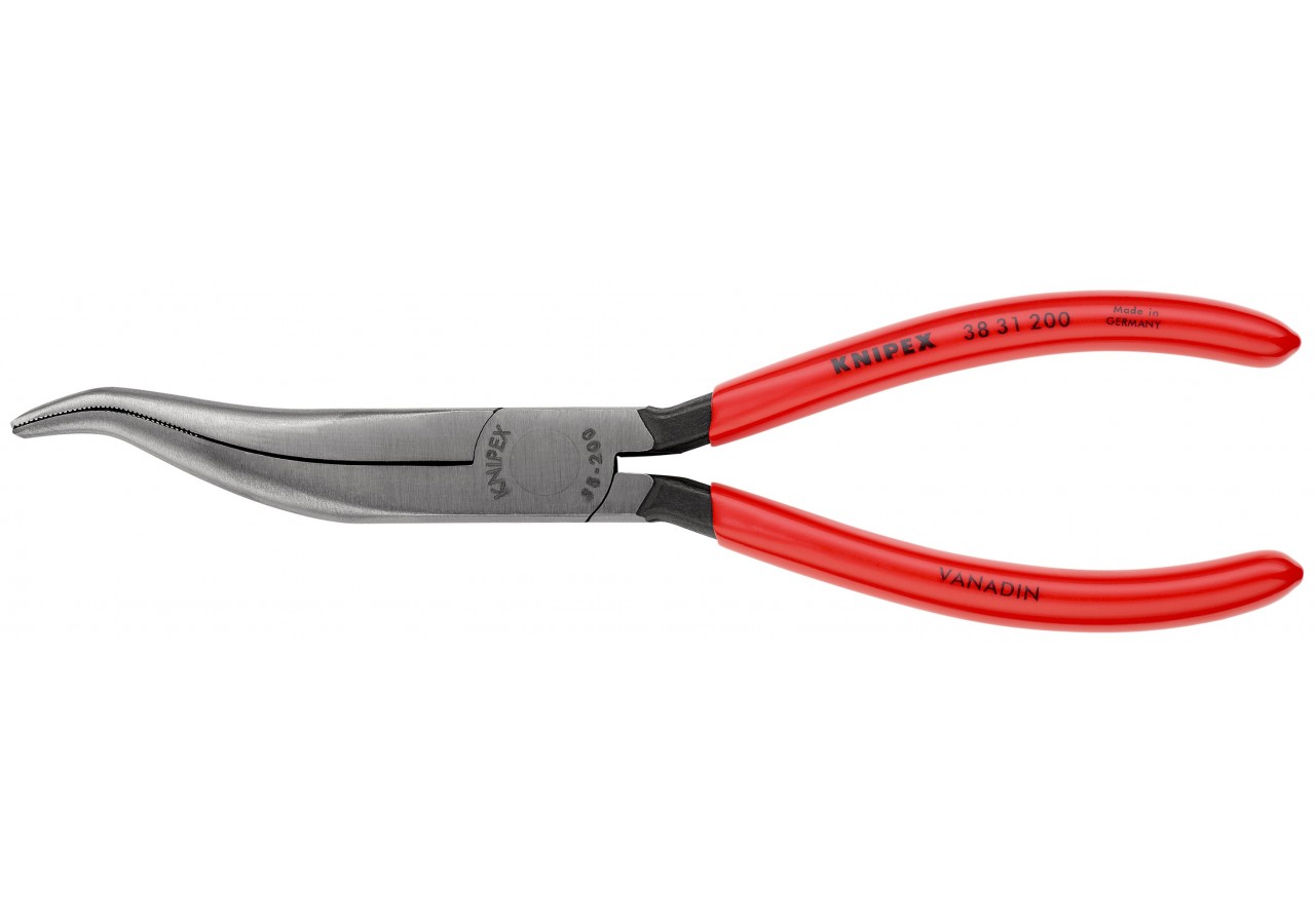 Pince de mécanicien 200mm - Becs demi-ronds décalés striés - Gainage PVC - Knipex - 3831200