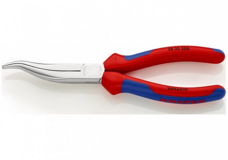 Pince de mécanicien 200mm - Becs 1/2ronds décalés striés - Bi-matière - Chromée - Knipex - 3835200