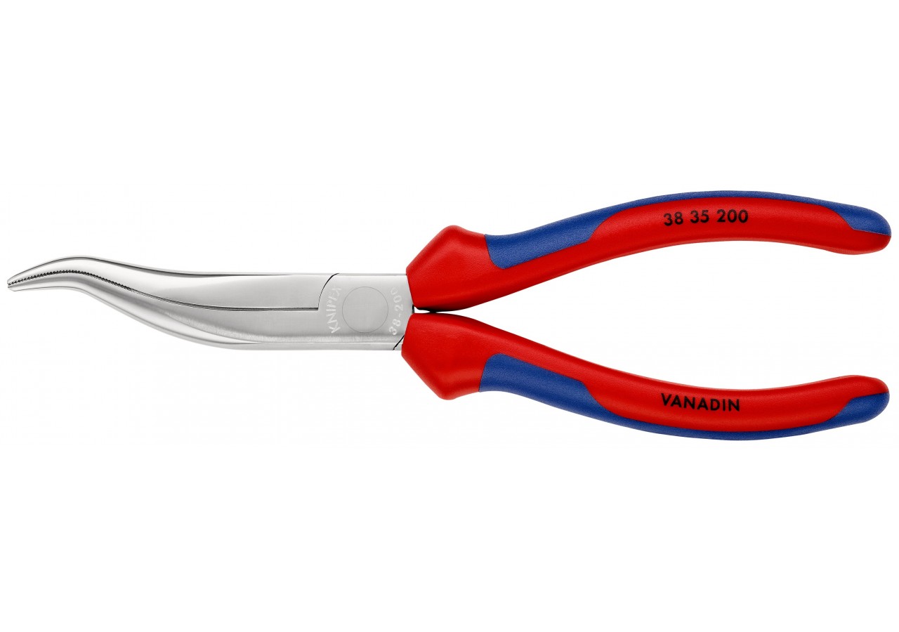 Pince de mécanicien 200mm - Becs 1/2ronds décalés striés - Bi-matière - Chromée - Knipex - 3835200