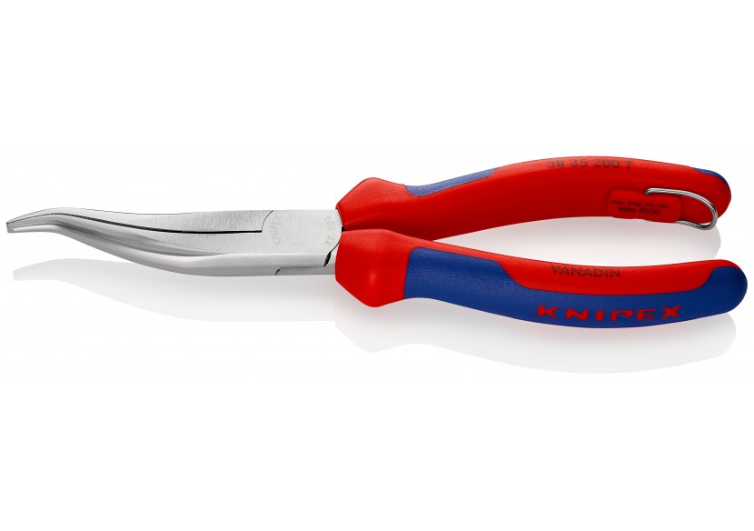 Pince mécanicien 200mm Becs 1/2 rond décalés striés Bi-matière Chromée Antichute - Knipex - 3835200T