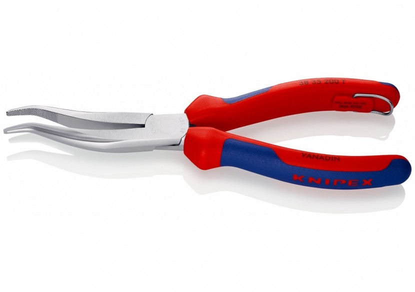 Pince mécanicien 200mm Becs 1/2 rond décalés striés Bi-matière Chromée Antichute - Knipex - 3835200T