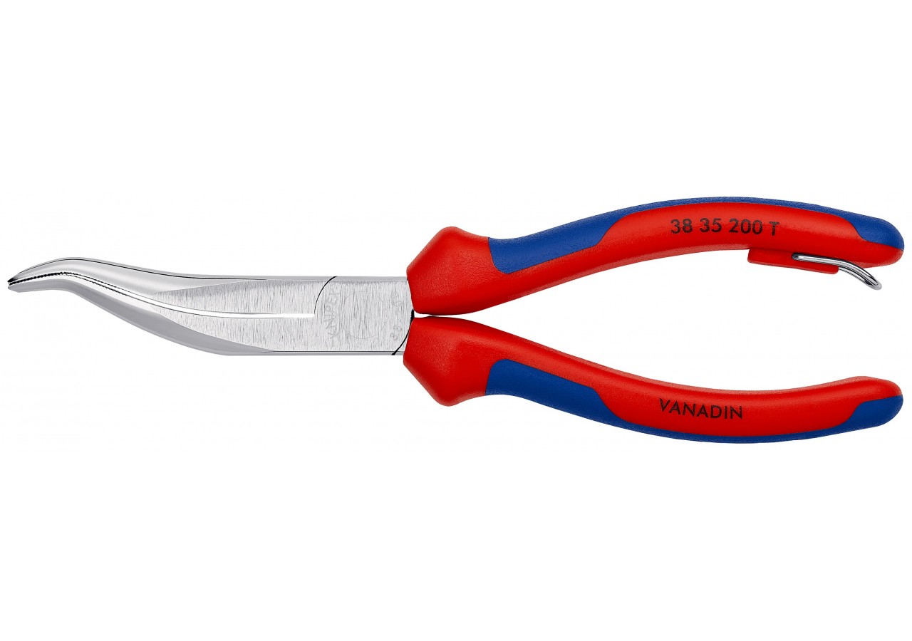 Pince mécanicien 200mm Becs 1/2 rond décalés striés Bi-matière Chromée Antichute - Knipex - 3835200T