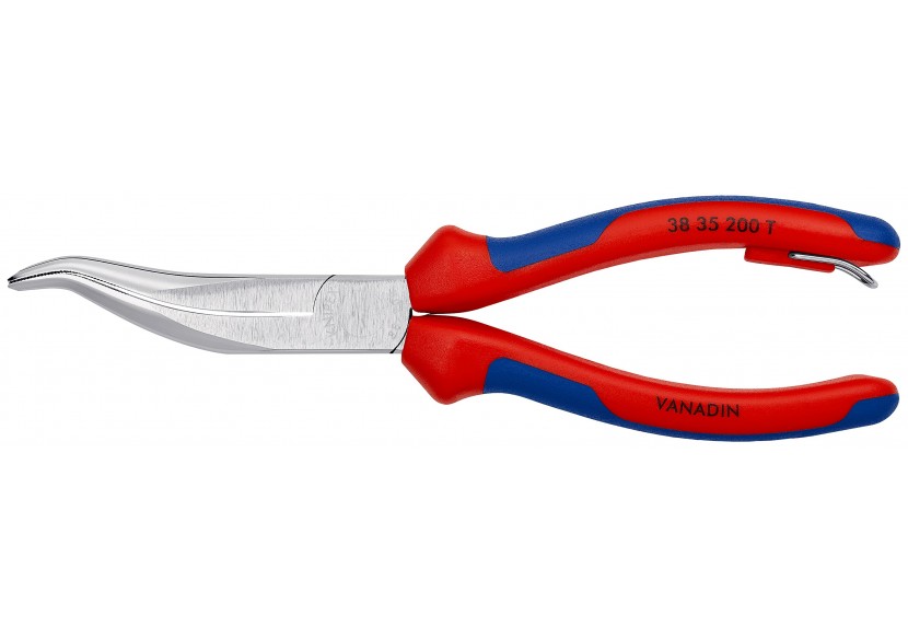 Pince mécanicien 200mm Becs 1/2 rond décalés striés Bi-matière Chromée Antichute - Knipex - 3835200T