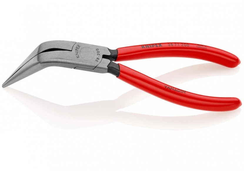 Pince de mécanicien 200mm - Becs demi-ronds coudés 70° - Gainage PVC - Knipex - 3871200