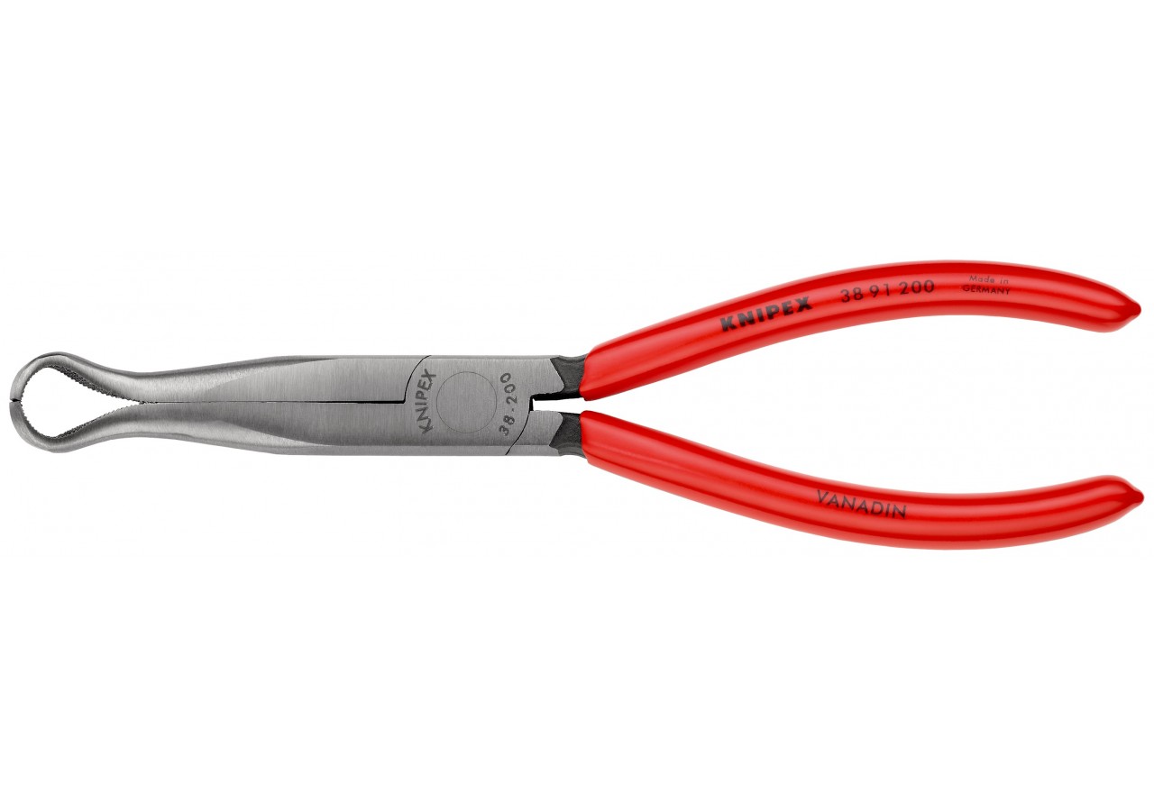 Pince de mécanicien pour cosses de bougies 200mm - Coudée 45° - Gainage PVC - Knipex - 3891200